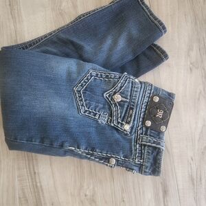 Miss Me Dark Blue Ankle Jeans with Embellishments